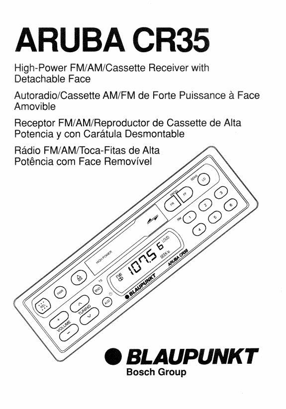 Blaupunkt Aruba CR 35 Owners Manual