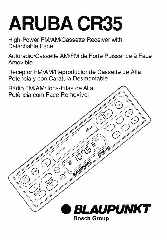 Blaupunkt Aruba CR 35 Owners Manual