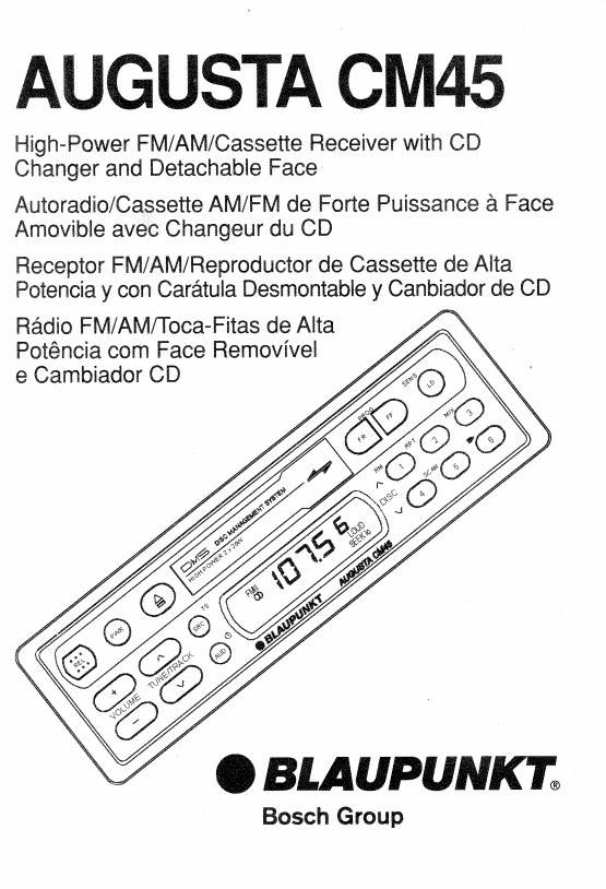 Blaupunkt Augusta AG 45 Owners Manual