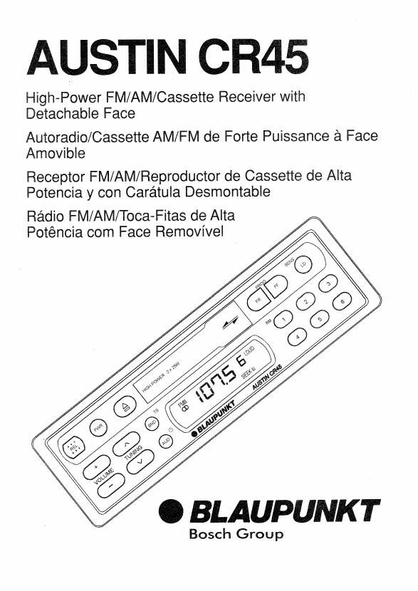 Blaupunkt Austin CR 45 Owners Manual