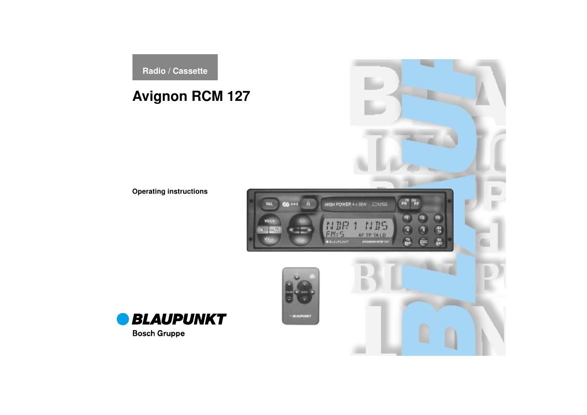 Blaupunkt Avignon RCM 127 Owners Manual