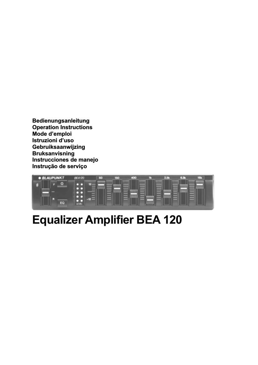 Blaupunkt BEA 120 Owners Manual