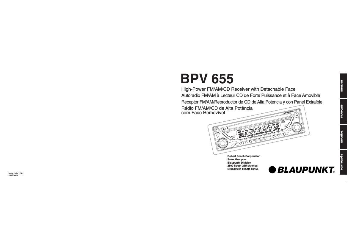 Blaupunkt BPV 655 Owners Manual