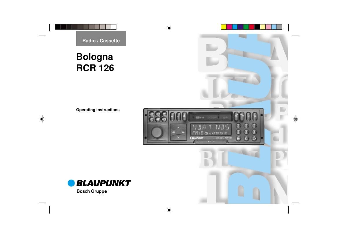 Blaupunkt Bologna RCR 126 Owners Manual