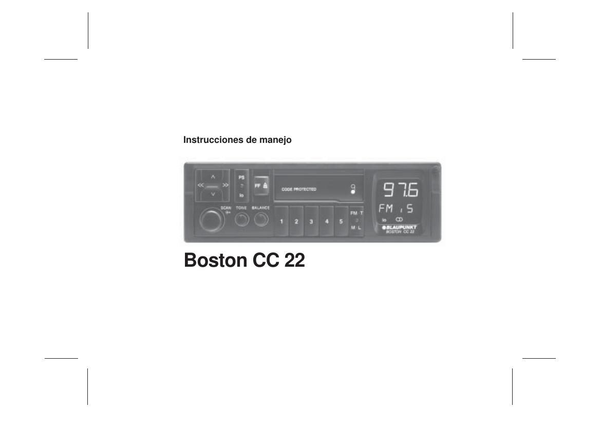 Blaupunkt Boston CC 22 Owners Manual