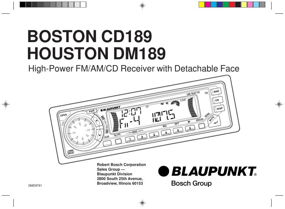 Blaupunkt Boston CD 189 Owners Manual