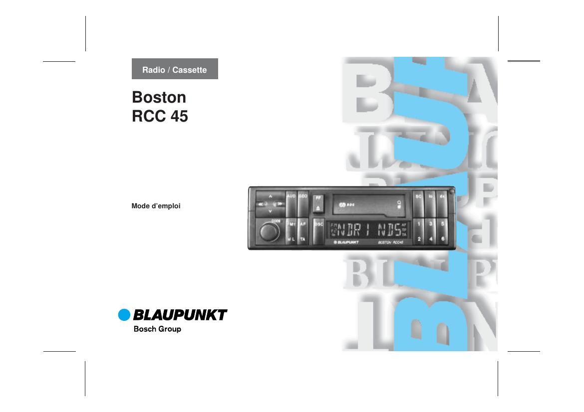 Blaupunkt Boston RCC 45 Owners Manual