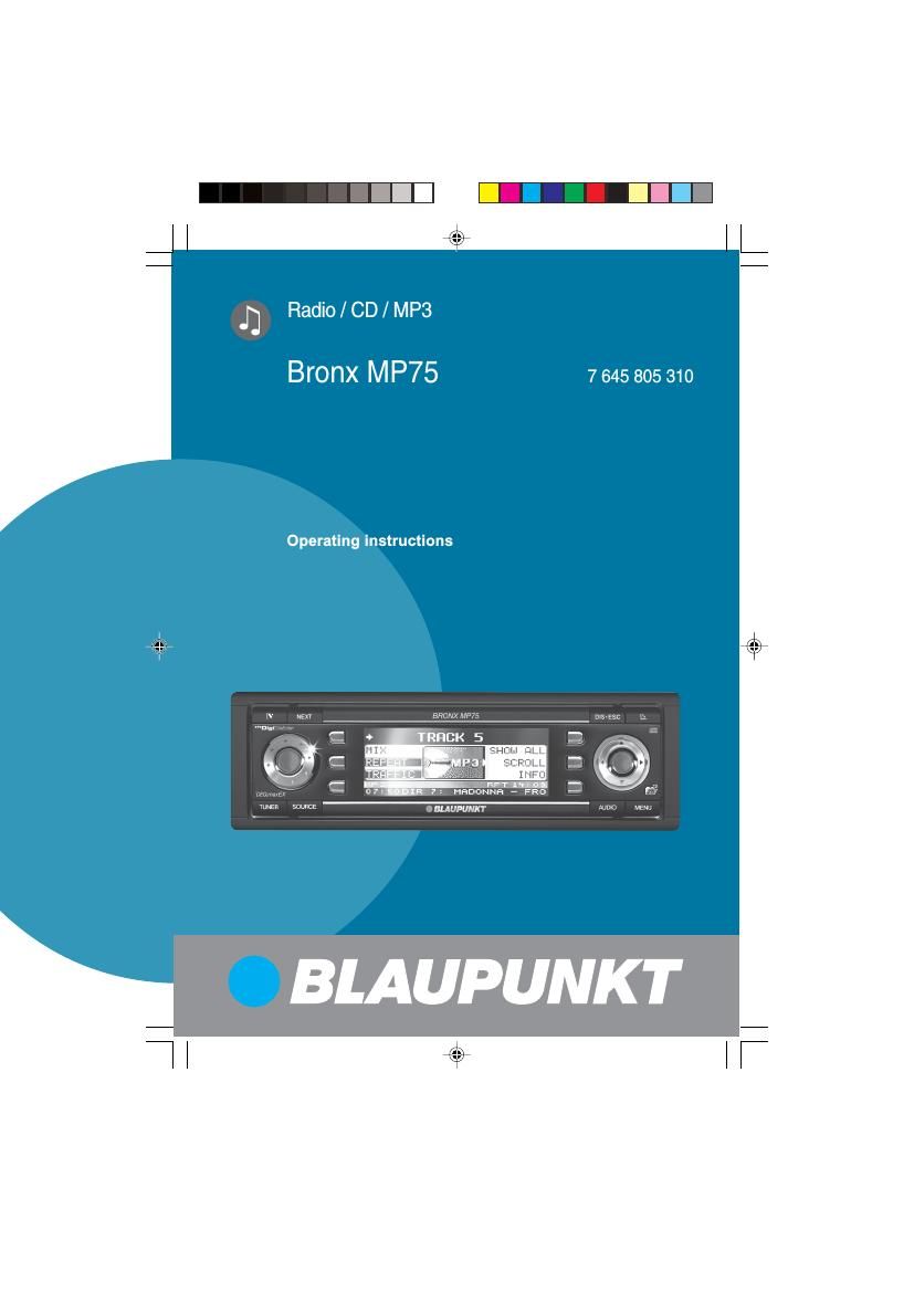 Blaupunkt Bronx MP 75 Owners Manual