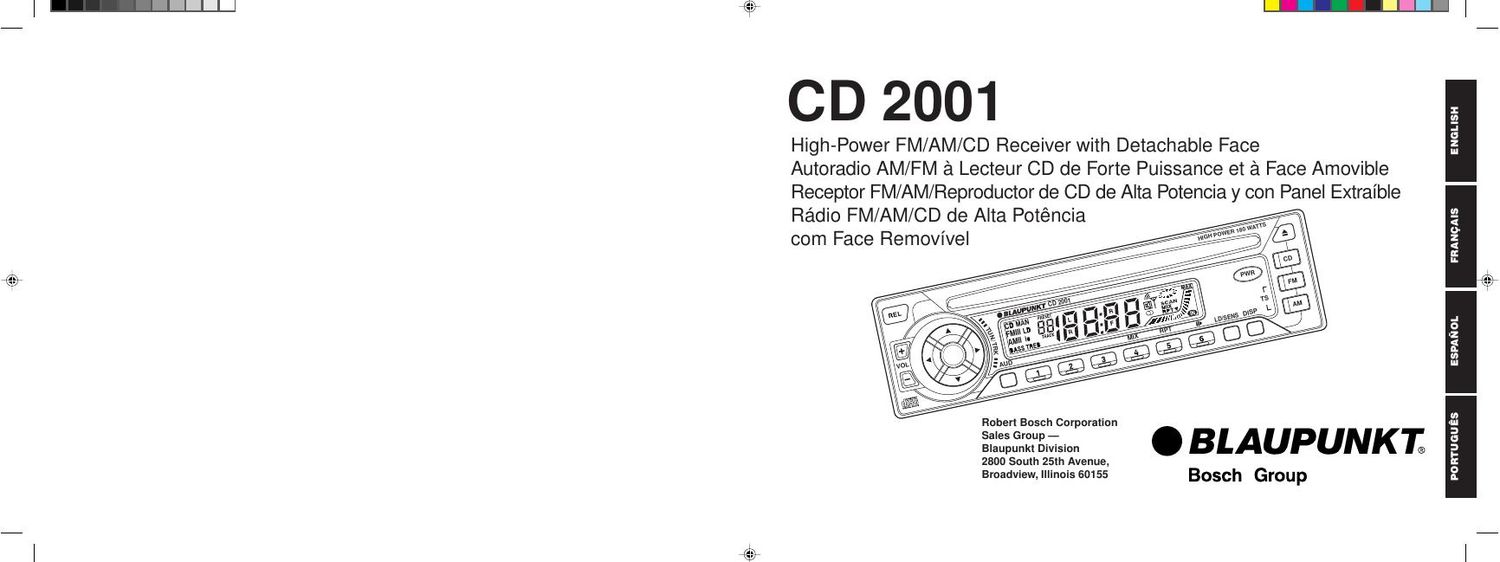 Blaupunkt CD 2001 Owners Manual
