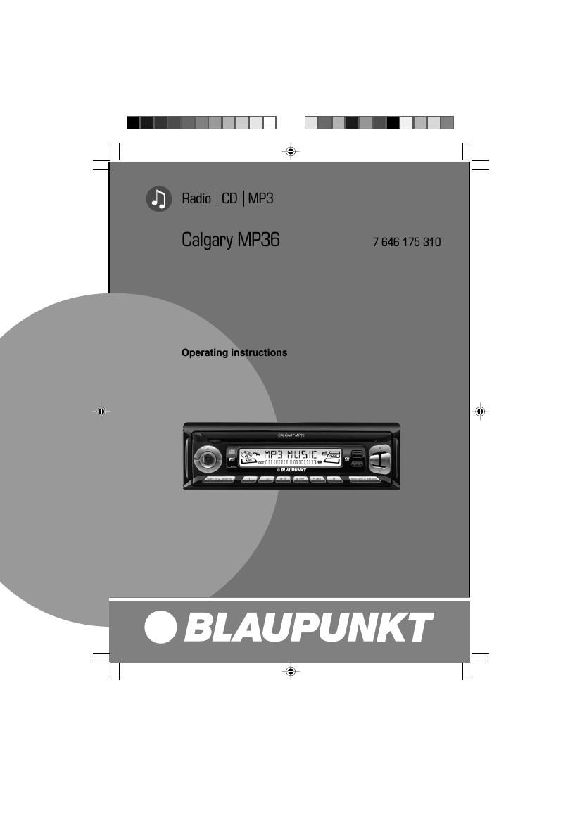 Blaupunkt Calgary MP 36 Owners Manual