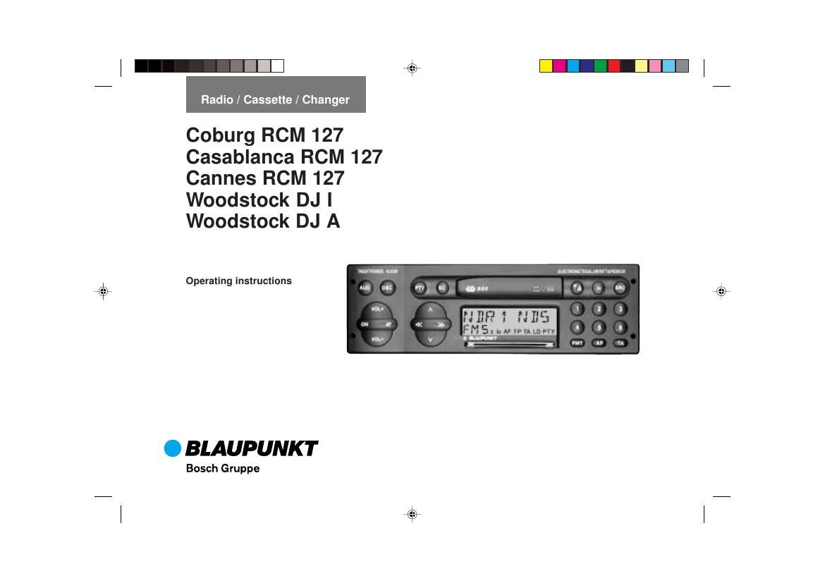 Blaupunkt Cannes RCM 127 Owners Manual