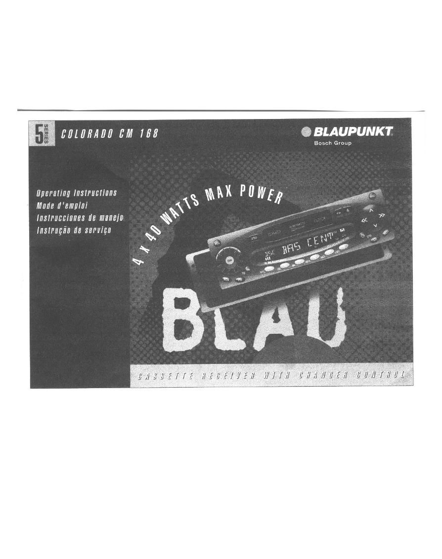 Blaupunkt Colorado CM 168 Owners Manual