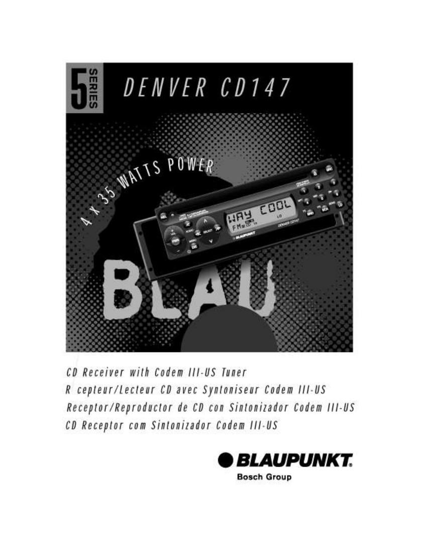 Blaupunkt Denver CD 147 Owners Manual