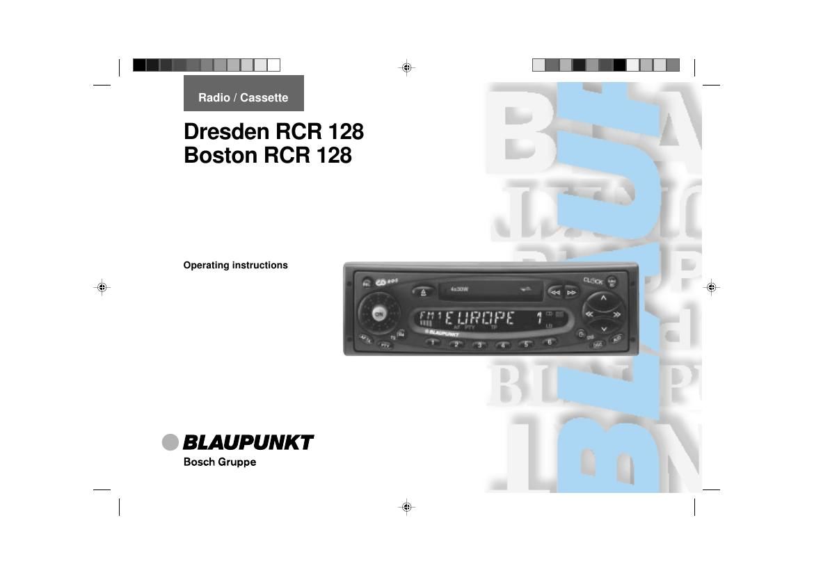 Blaupunkt Dresden RCR 128 Owners Manual