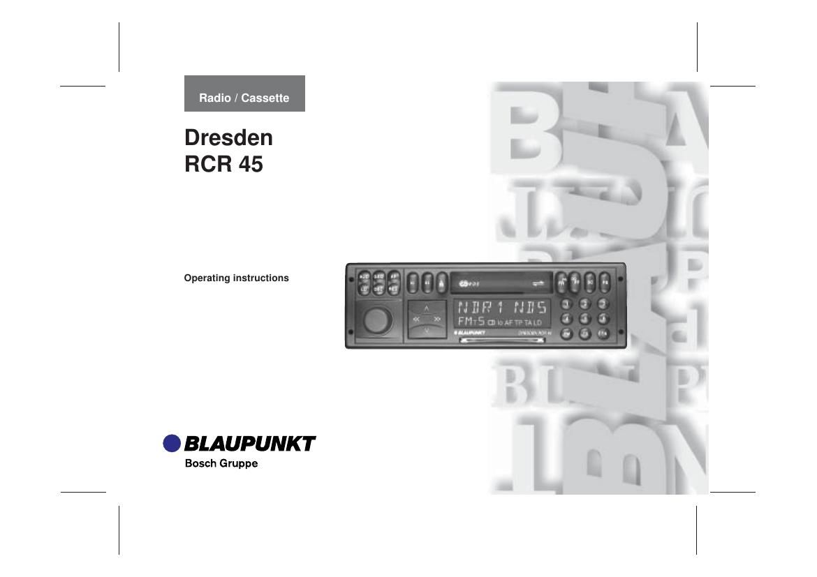 Blaupunkt Dresden RCR 45 Owners Manual