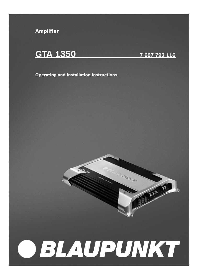 Blaupunkt GTA 1350 Owners Manual