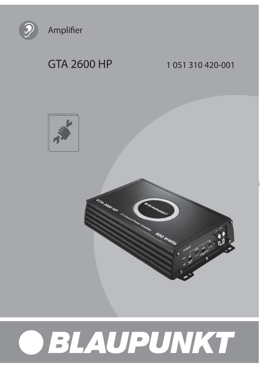 Blaupunkt GTA 2600 HP Owners Manual