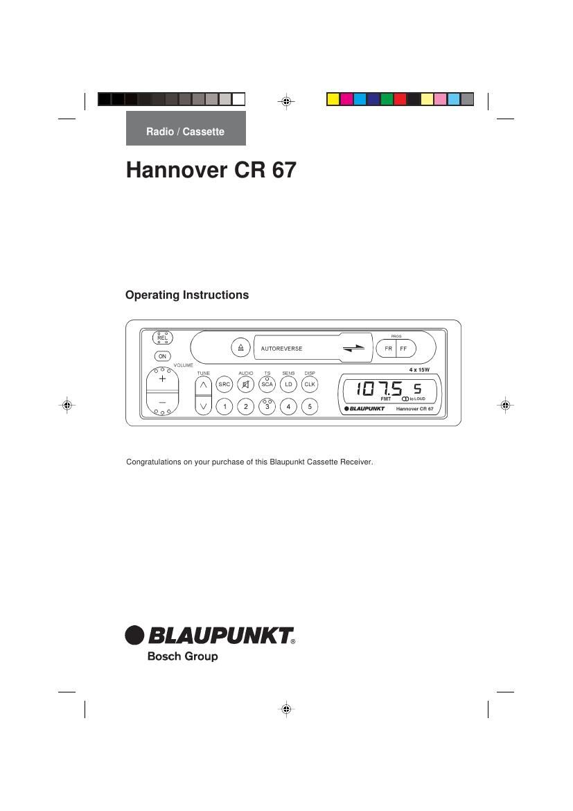 Blaupunkt Hannover CR 67 Owners Manual
