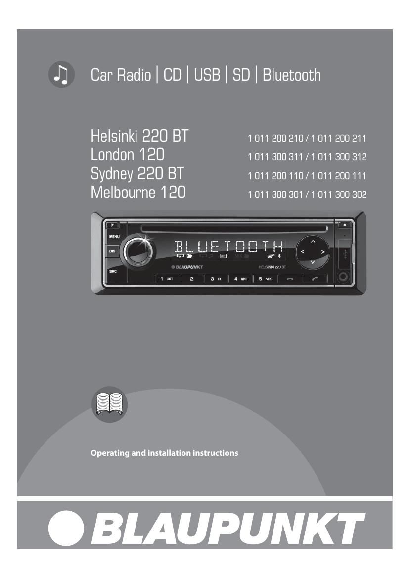 Blaupunkt Helsinki 220 BT Owners Manual