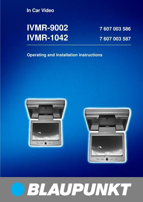 Blaupunkt IVMR 9002 Owners Manual