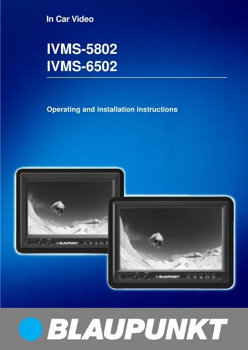 Blaupunkt IVMS 5802 Owners Manual