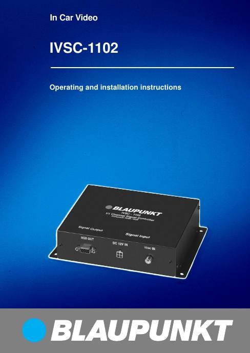 Blaupunkt IVSC 1102 Owners Manual