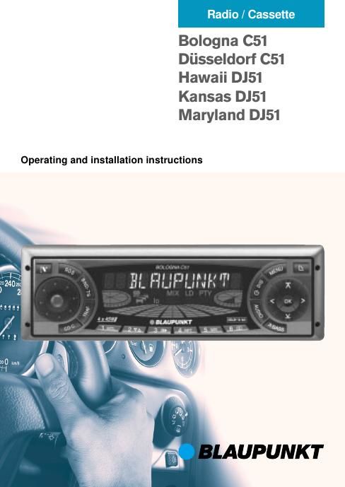 Blaupunkt Kansas DJ 51 Owners Manual