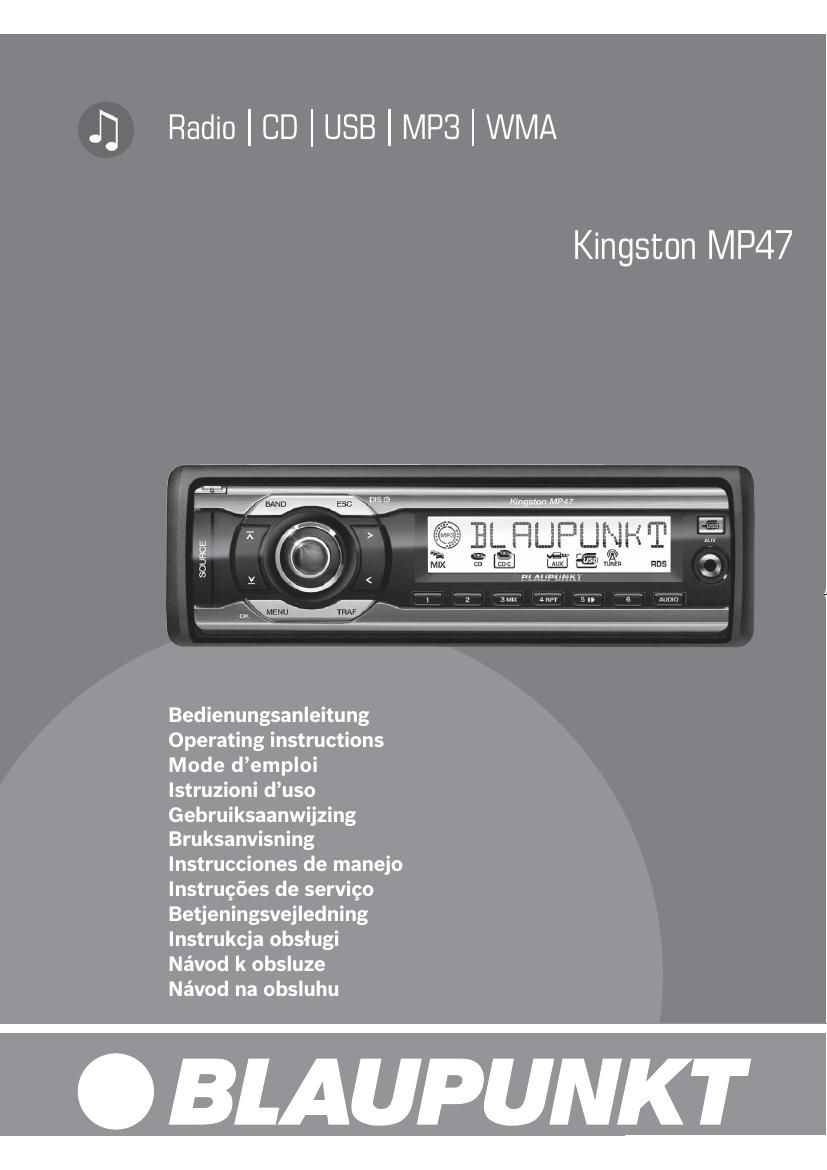 Blaupunkt Kingston MP 47 Owners Manual