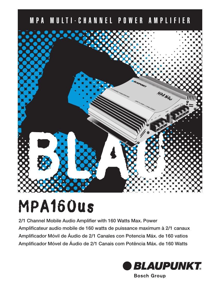 Blaupunkt MPA 160 US Owners Manual
