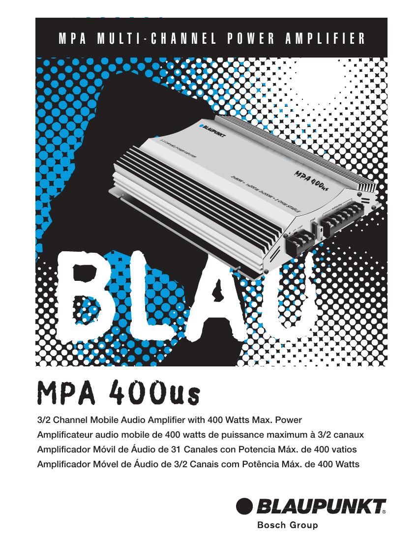 Blaupunkt MPA 400 US Owners Manual