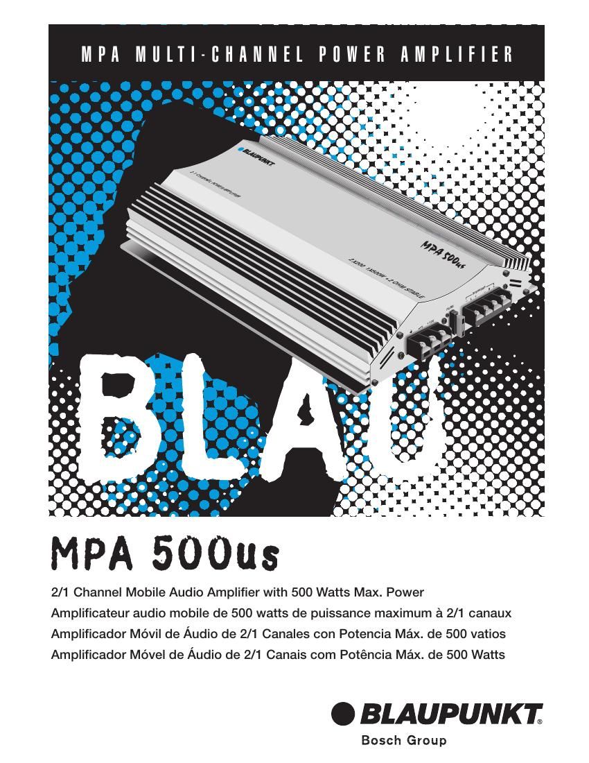 Blaupunkt MPA 500 Owners Manual