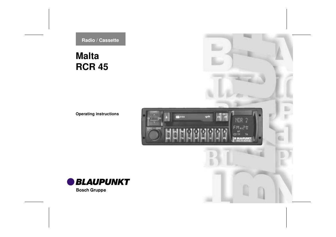 Blaupunkt Malta RCR 45 Owners Manual
