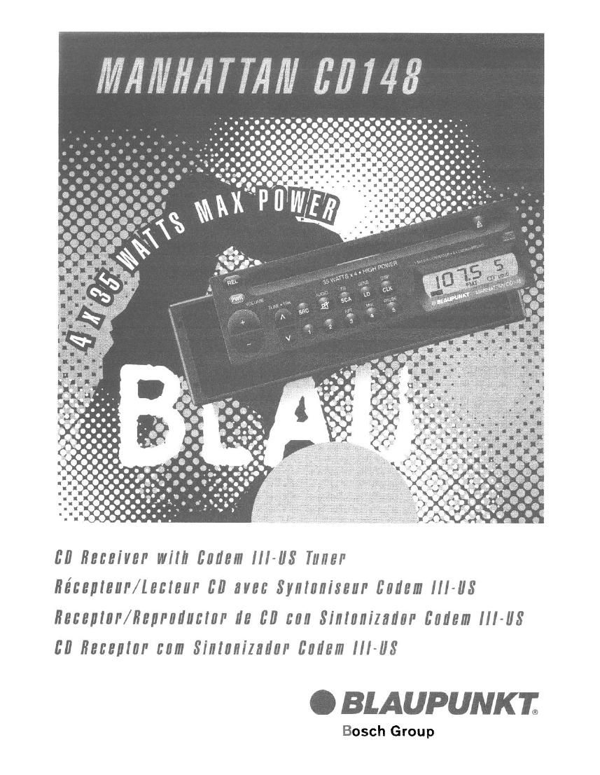 Blaupunkt Manhattan CD 148 Owners Manual