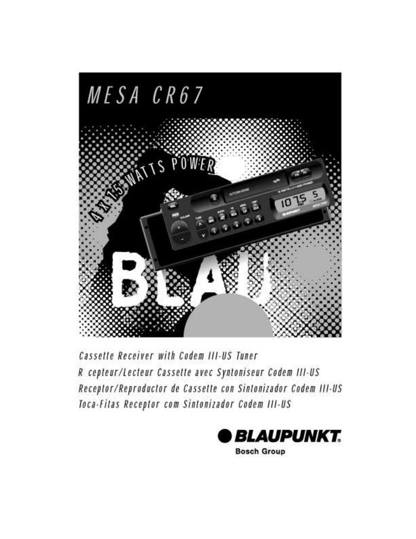 Blaupunkt Mesa CR 67 Owners Manual