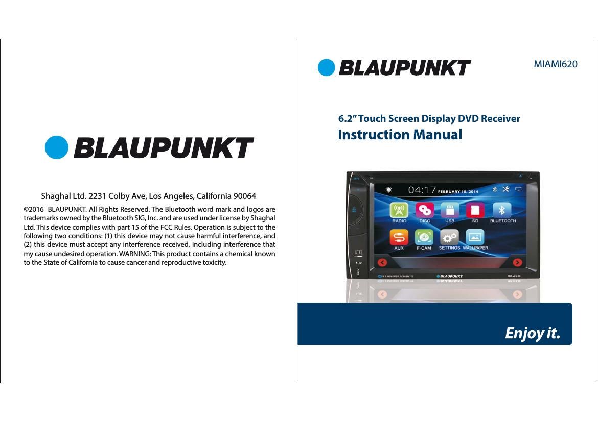 Blaupunkt Miami 620 Owners Manual