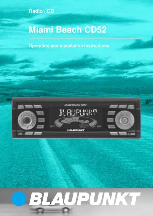 Blaupunkt Miami Beach CD 52 Owners Manual