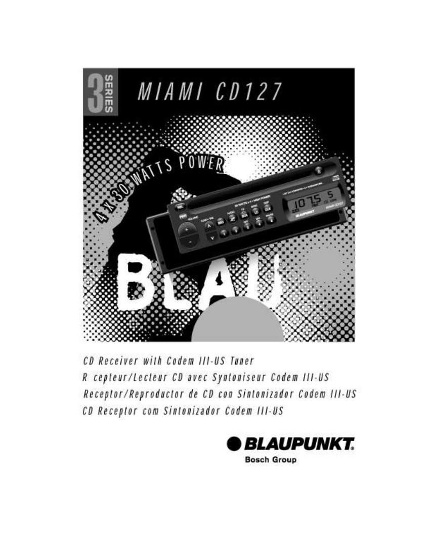Blaupunkt Miami CD 127 Owners Manual