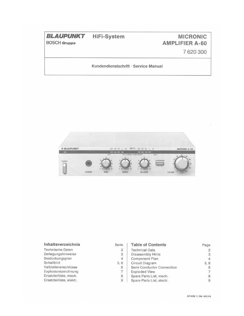 Blaupunkt Micronic A 60 Service Manual