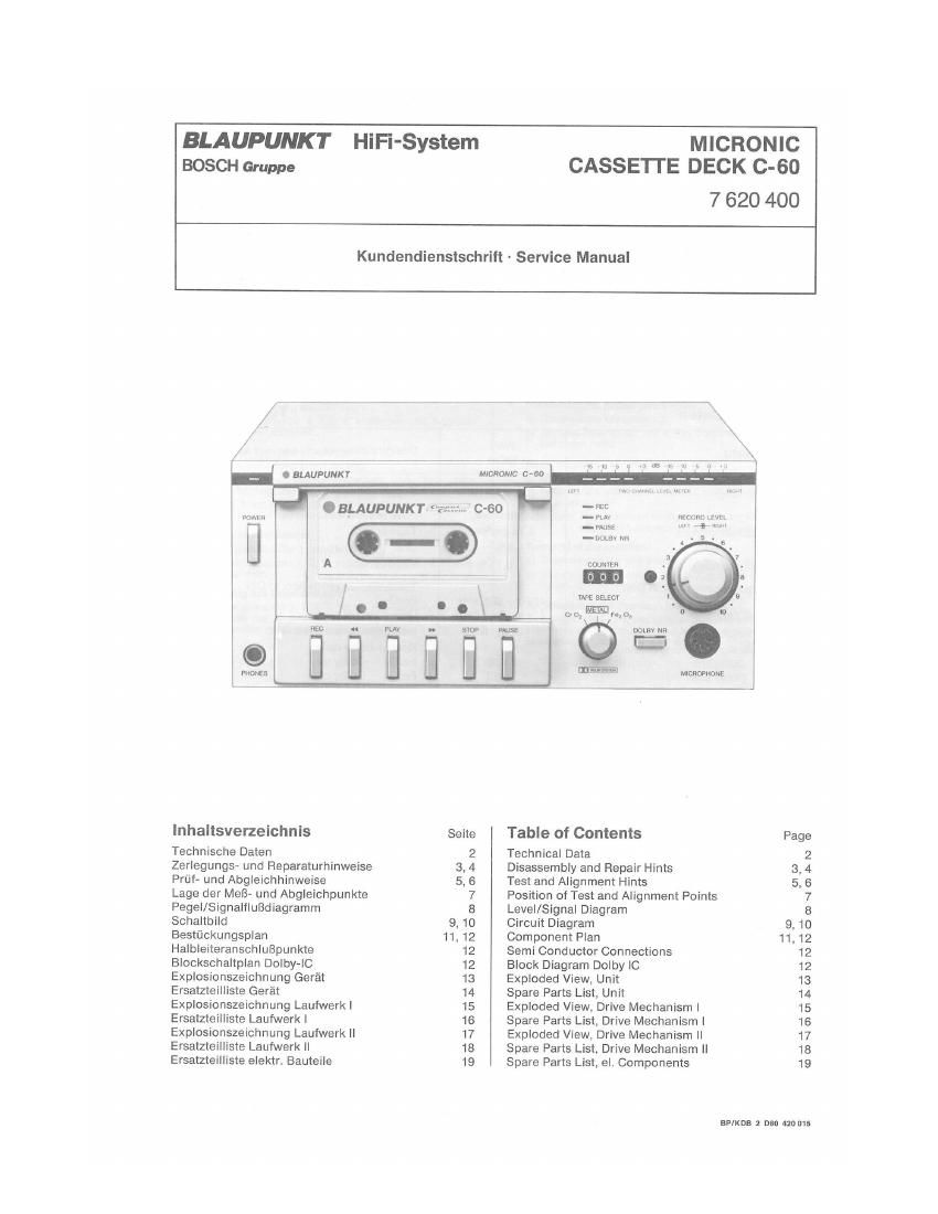 Blaupunkt Micronic C 60 Service Manual