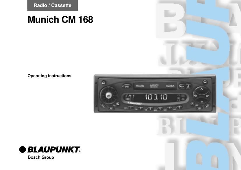 Blaupunkt Munich CM 168 Owners Manual