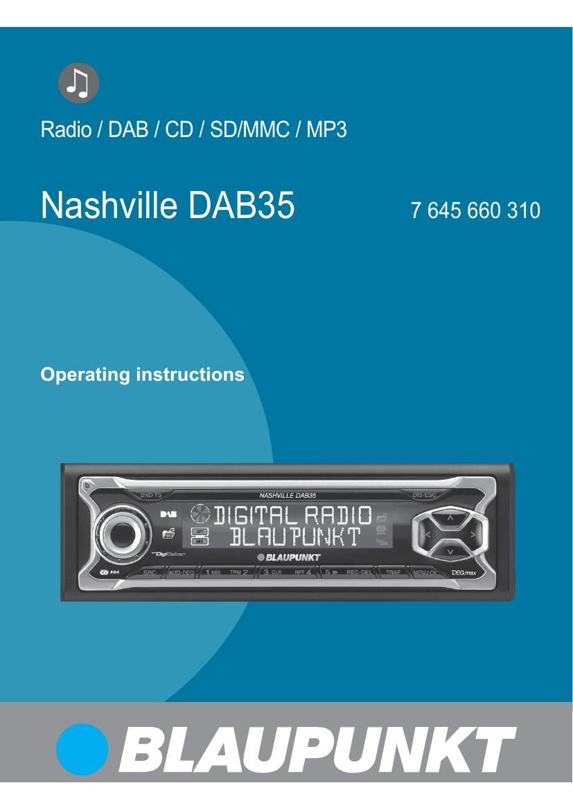 Blaupunkt Nashville DAB 35 Owners Manual