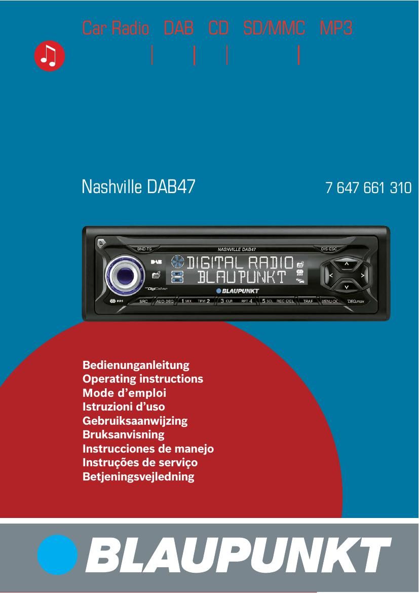Blaupunkt Nashville DAB 47 Owners Manual