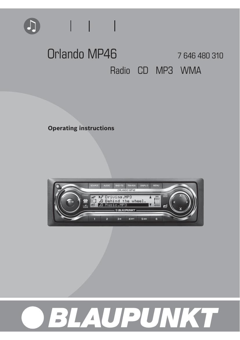 Blaupunkt Orlando MP 46 Owners Manual