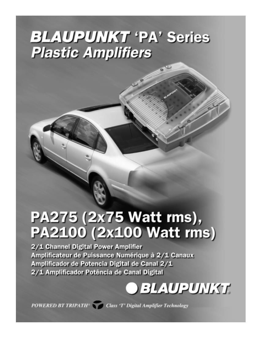 Blaupunkt PA 275 Owners Manual