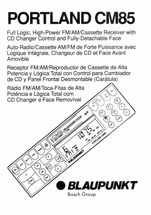 Blaupunkt Portland CM 85 Owners Manual