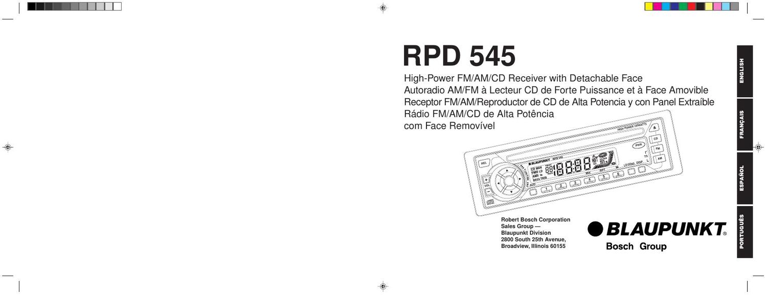 Blaupunkt RPD 545 Owners Manual