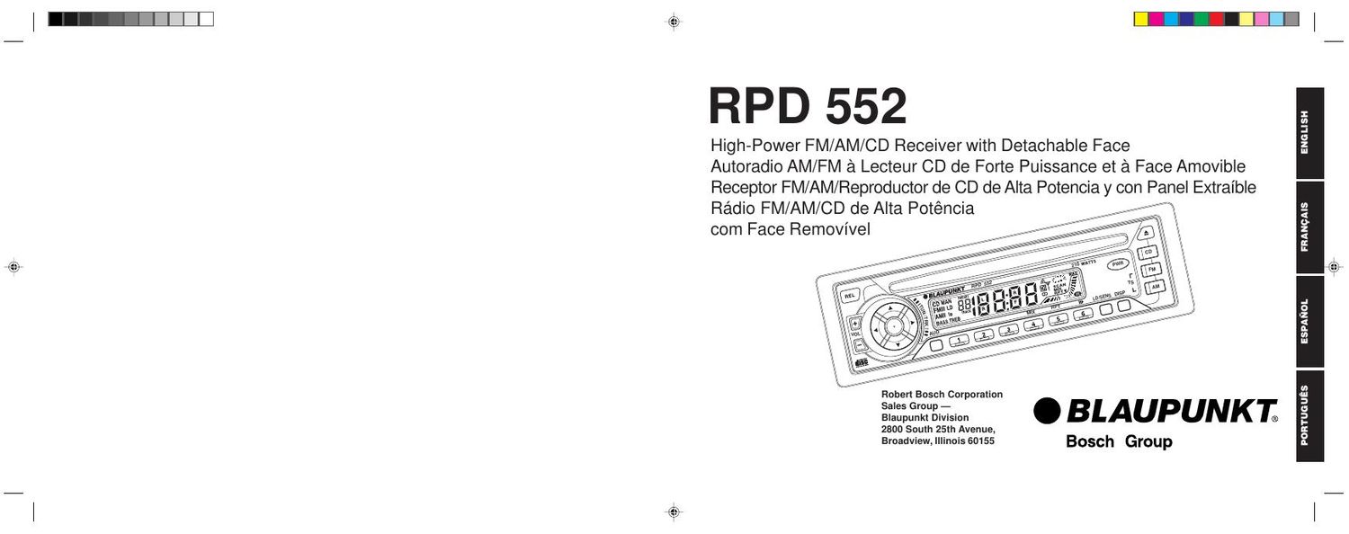 Blaupunkt RPD 552 Owners Manual