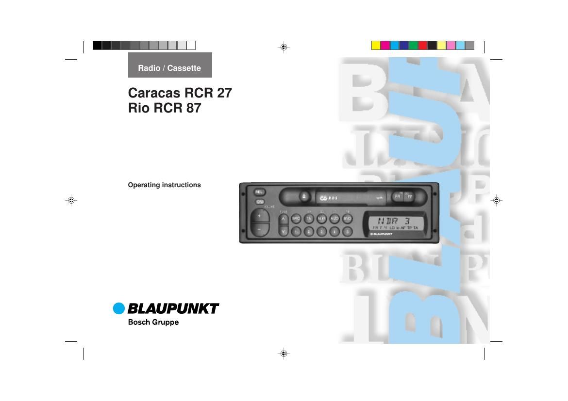 Blaupunkt Rio RCR 87 Owners Manual