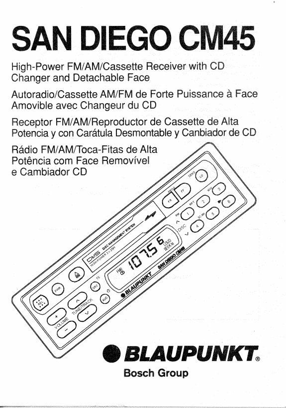 Blaupunkt San Diego CM 45 Owners Manual