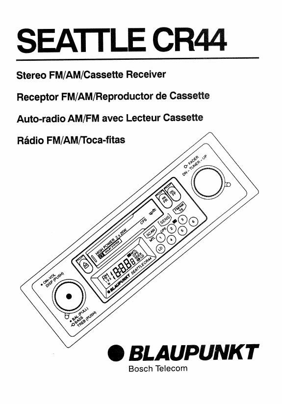 Blaupunkt Seattle CR 44 Owners Manual